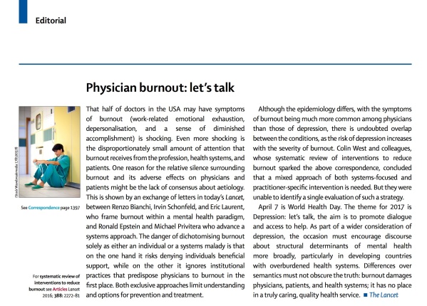 Physician burnout editorial